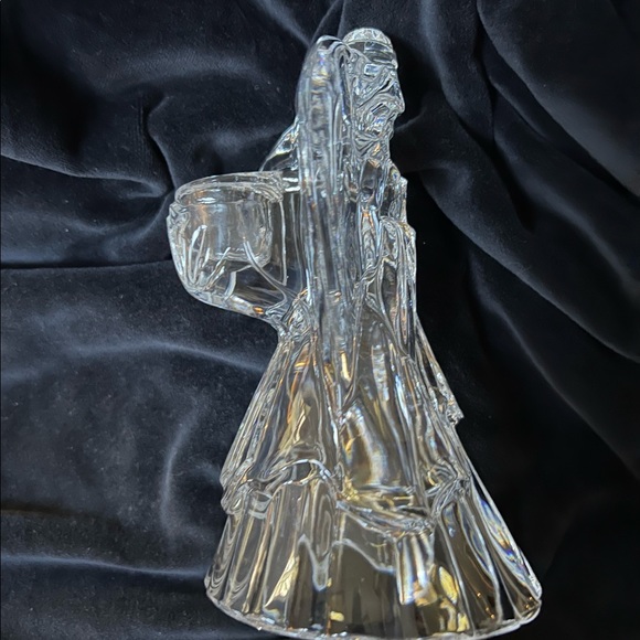 Clear Crystal Angel Figurine Tapered Candle Holder, 7” high - Picture 2 of 6